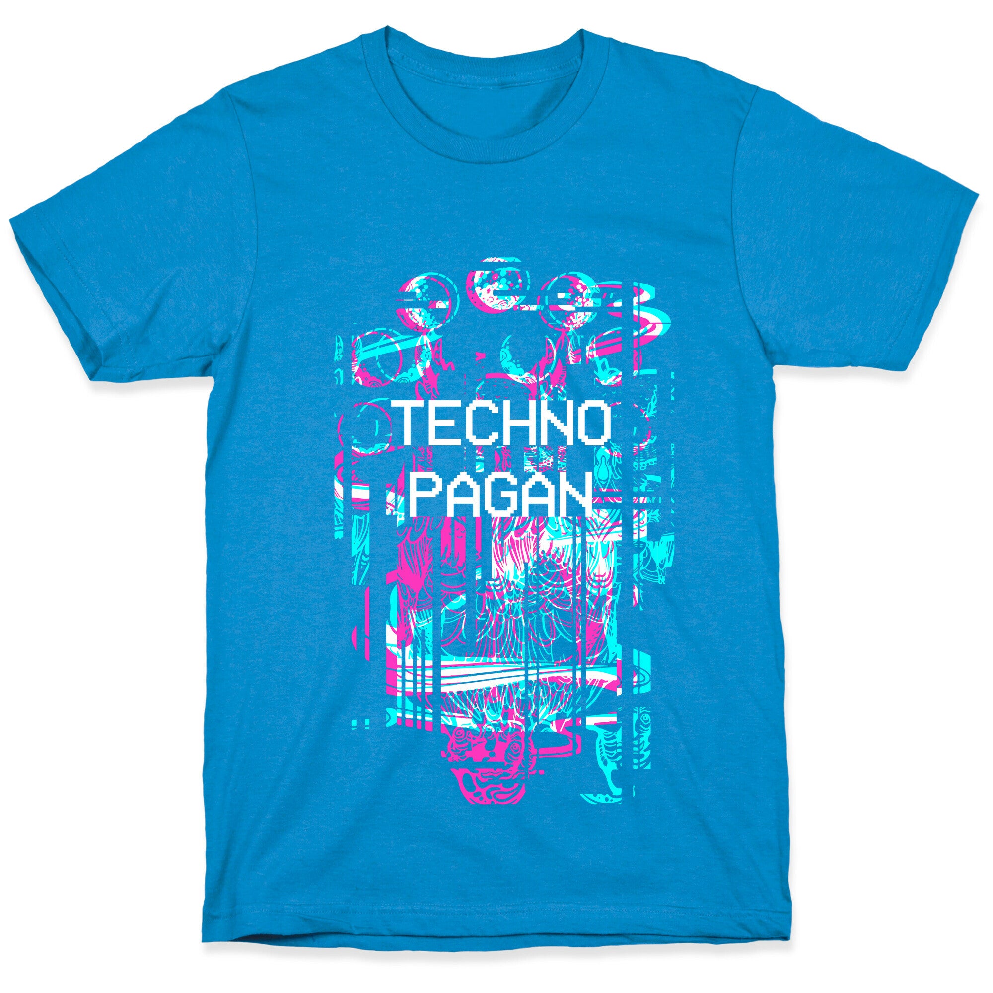 Techno Pagan Glitch Art T-Shirt